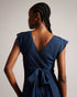 LAURAE-Dresses-LAURAE is a show-stopper. The metallic fibres and ruffle details are guaranteed to turn heads, while the bow tied back make it the perfect occasion piece. Maxi dress A-line Ruffle details Metallic fibres Bow tied back V-neck Sleeveless Awuoi is 5'10.5" / 1.79m and wears Dark Blue in a Ted size 1- Ted Baker Romania
